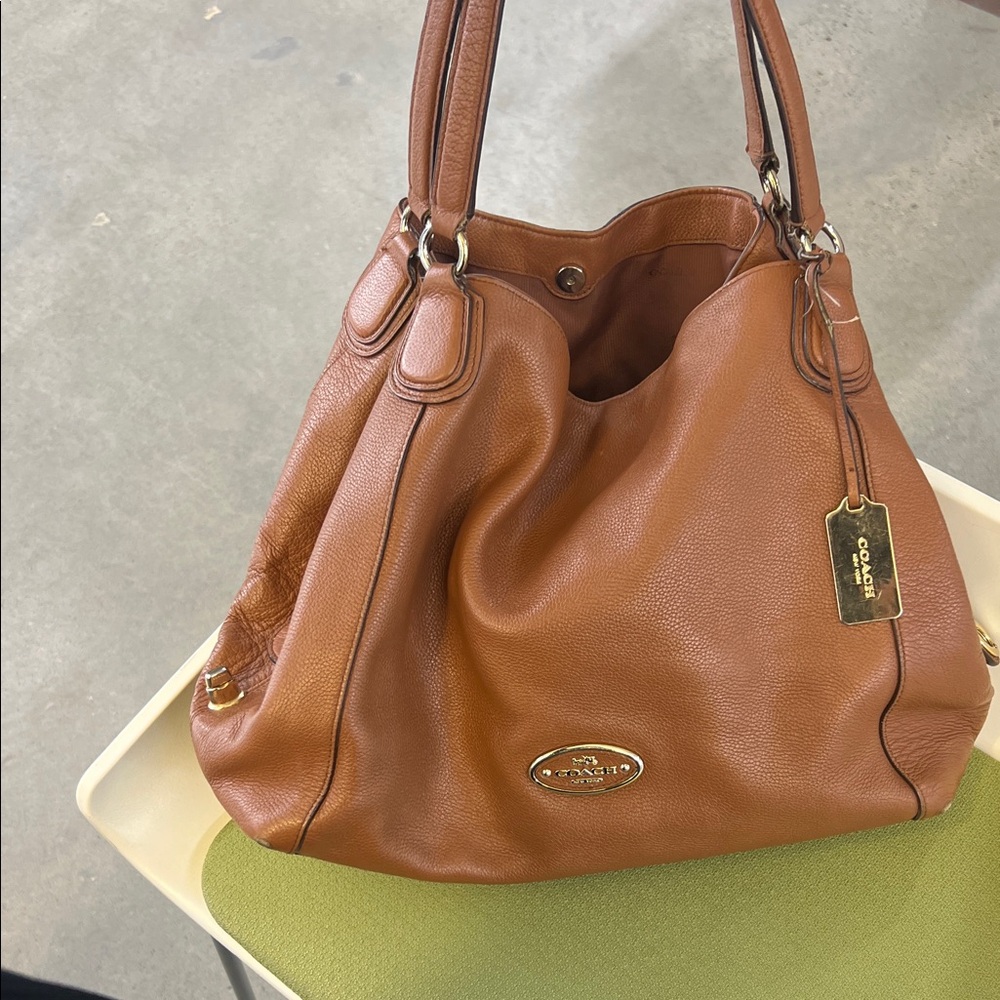 Coach Tan Leather Shoulder Bag